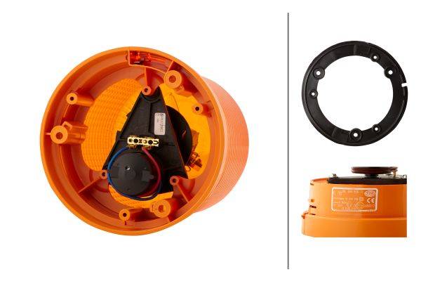 HELLA 2RL 004 958-111 Halogen-Rundumkennleuchte - KL 700 - 24V - gelb - rund - Anbau/geschraubt - ge
