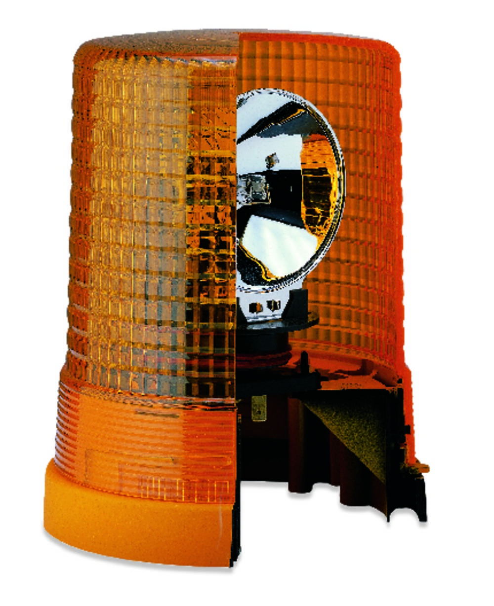 HELLA 2RL 004 958-111 Halogen-Rundumkennleuchte - KL 700 - 24V - gelb - rund - Anbau/geschraubt - ge