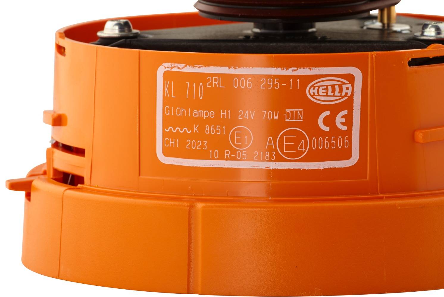 HELLA 2RL 006 295-111 Halogen-Rundumkennleuchte - KL 710 - 24V - gelb - rund - Anbau/geschraubt - ge