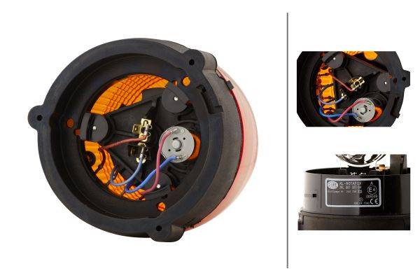 HELLA 2RL 007 337-041 Halogen-Rundumkennleuchte - KL Rotafix - 12/24V - gelb - Anbau/geschraubt - ge