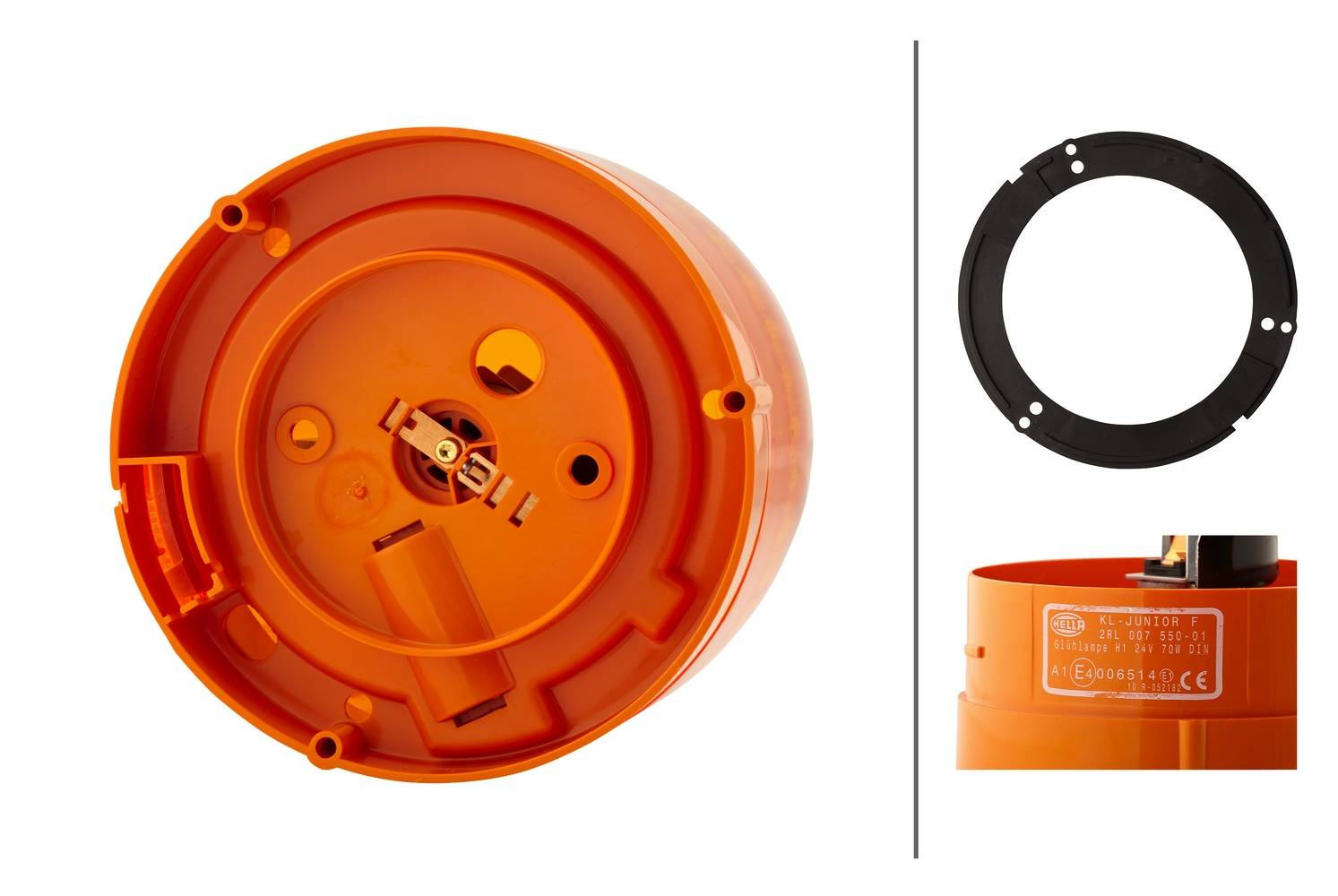 HELLA 2RL 007 550-011 Halogen-Rundumkennleuchte - KL Junior - 24V - gelb - Anbau/geschraubt - gelb -