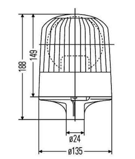 HELLA 2RL 007 551-011 Rundumkennleuchte KL Junior R, 24 Volt, Halogen, Rohrstutzen, Ø 135 mm
