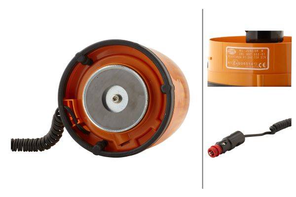 HELLA 2RL 007 552-011 Halogen-Rundumkennleuchte - KL Junior - 24V - gelb - Magnetbefestigung - gelb