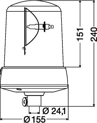 HELLA 2RL 008 063-111 Halogen-Rundumkennleuchte - KL 7000 - 24V - gelb - Rohrstutzen - gelb