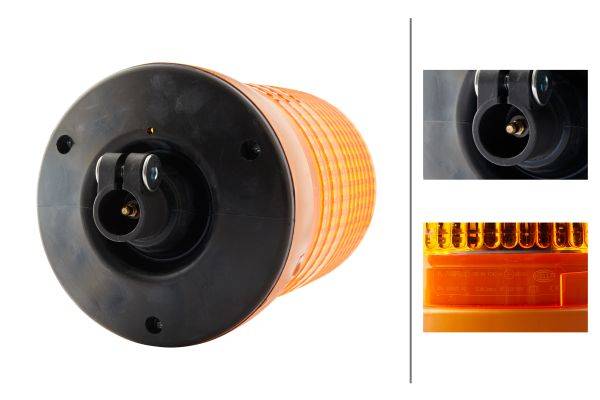 HELLA 2RL 008 063-101 Halogen-Rundumkennleuchte - KL 7000 - 12V - gelb - Rohrstutzen - gelb