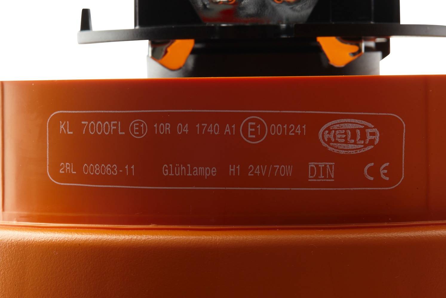 HELLA 2RL 008 063-111 Halogen-Rundumkennleuchte - KL 7000 - 24V - gelb - Rohrstutzen - gelb