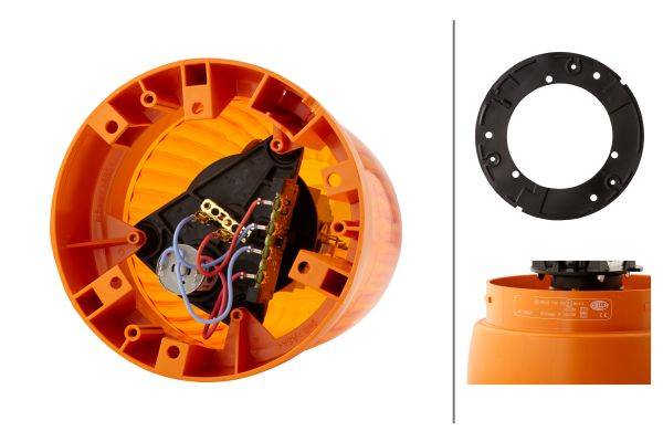 HELLA 2RL 008 727-011 Halogen-Rundumkennleuchte - KL Junior - 24V - gelb - Anbau/geschraubt - gelb -