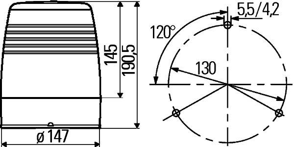 HELLA 2RL 008 965-011 Halogen-Rundumkennleuchte - KL JuniorPlus - 24V - gelb - Anbau/geschraubt - ge
