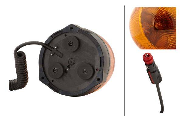 HELLA 2RL 009 506-311 Halogen-Rundumkennleuchte - Rota Compact - 24V - gelb - Magnetbefestigung - ge