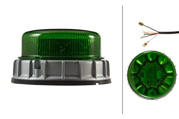 HELLA 2XD 011 557-131 LED-Rundumkennleuchte - K-LED 2.0 - 12/24V - grün - Anbau - grün