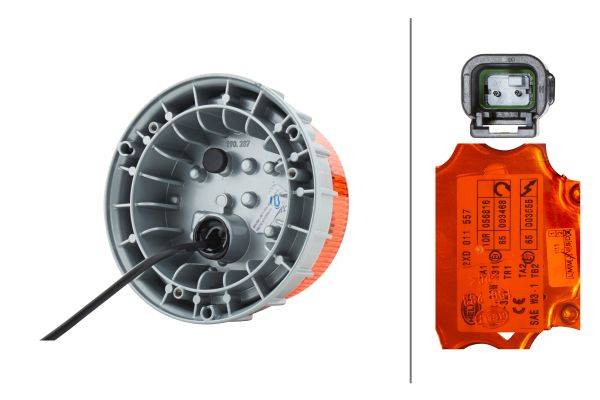 HELLA 2XD 011 557-501 LED-Rundumkennleuchte - K-LED 2.0 - 12/24V - gelb - Anbau - gelb