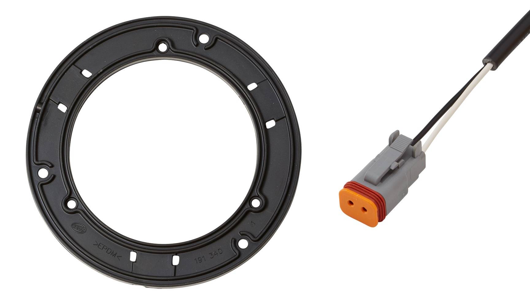 HELLA 2XD 011 557-601 LED-Rundumkennleuchte - K-LED 2.0 - 12/24V - gelb - geschraubt - gelb - Kabel: