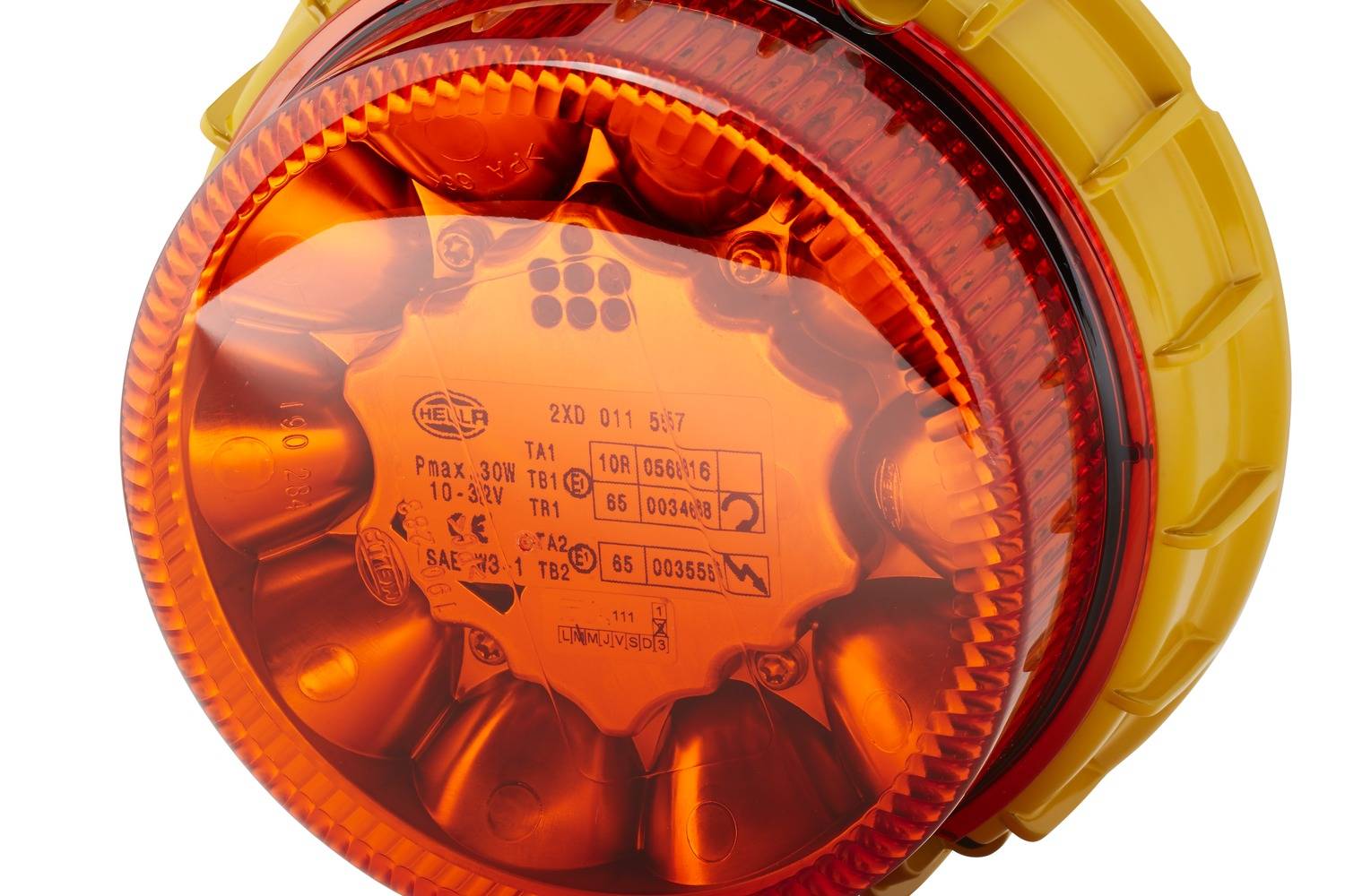 HELLA 2XD 011 557-601 LED-Rundumkennleuchte - K-LED 2.0 - 12/24V - gelb - geschraubt - gelb - Kabel: