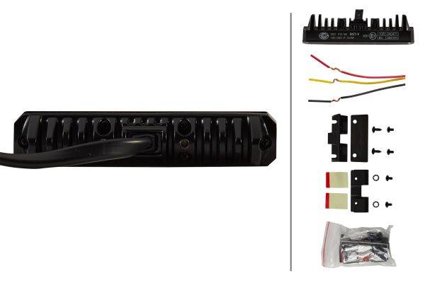 HELLA 2XD 012 160-911 LED-Blitz-Kennleuchte - BST - 12/24V - blau - Einbau/geschraubt - glasklar - b