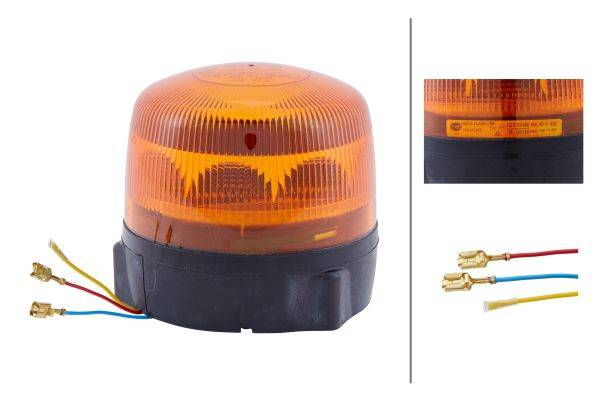 HELLA 2XD 012 878-001 LED-Blitz-Kennleuchte - RotaLED - 12/24V - gelb - geschraubt - gelb - Kabel: 1