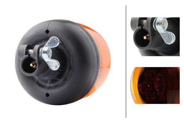 HELLA 2XD 012 878-011 LED-Blitz-Kennleuchte - RotaLED - 12/24V - gelb - Rohrstutzen, flexibel - gelb