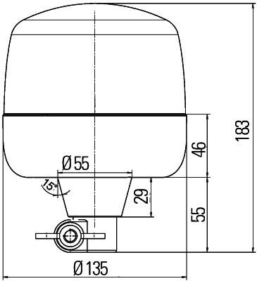 HELLA 2RL 010 979-111 LED-Rundumkennleuchte - RotaLED - 12/24V - Rohrstutzen, flexibel - blau