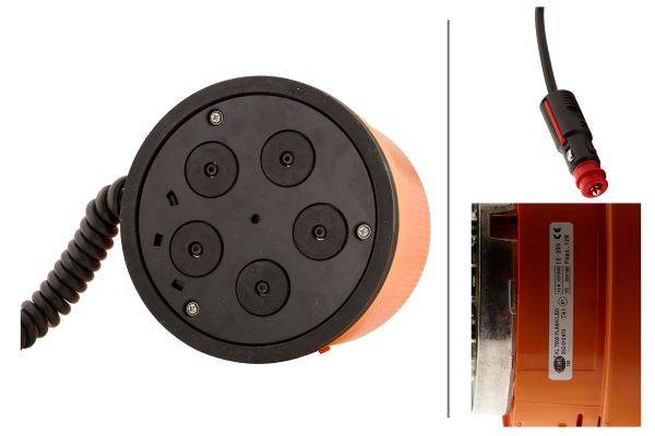 HELLA 2XD 012 972-021 LED-Blitz-Kennleuchte - KL 7000 - 12/24V - gelb - Magnetbefestigung - gelb - K