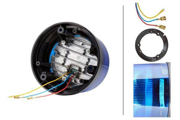 HELLA 2XD 012 972-101 LED-Blitz-Kennleuchte - KL 7000 - 12/24V - geschraubt - blau (2x) - weiß