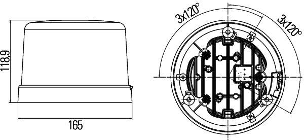 HELLA 2RL 011 484-101 LED-Rundumkennleuchte - KL 7000 - 12/24V - Anbau - blau - weiß