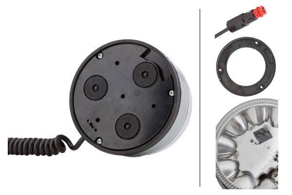 HELLA 2XD 012 980-021 LED-Blitz-Kennleuchte - K-LED Blizzard - 12/24V - gelb - Magnetbefestigung - g