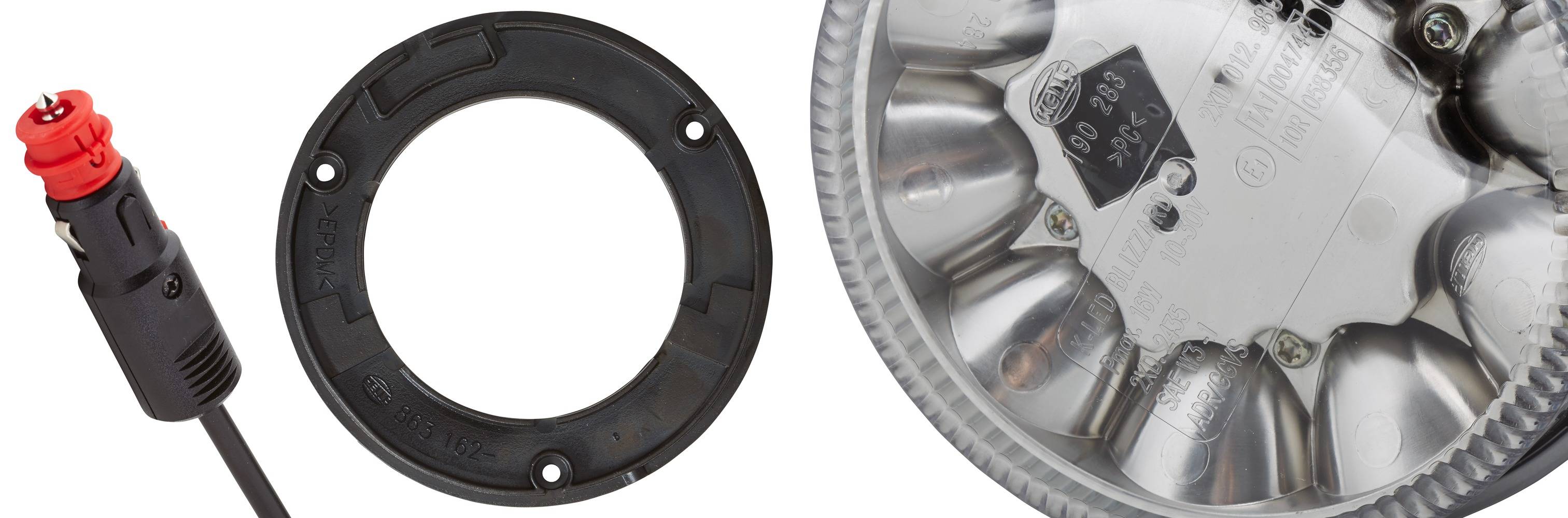 HELLA 2XD 012 980-021 LED-Blitz-Kennleuchte - K-LED Blizzard - 12/24V - gelb - Magnetbefestigung - g