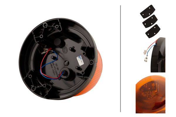 HELLA 2XD 013 979-001 LED-Rundumkennleuchte - RotaLED Compact - 12/24V - gelb - geschraubt - gelb -