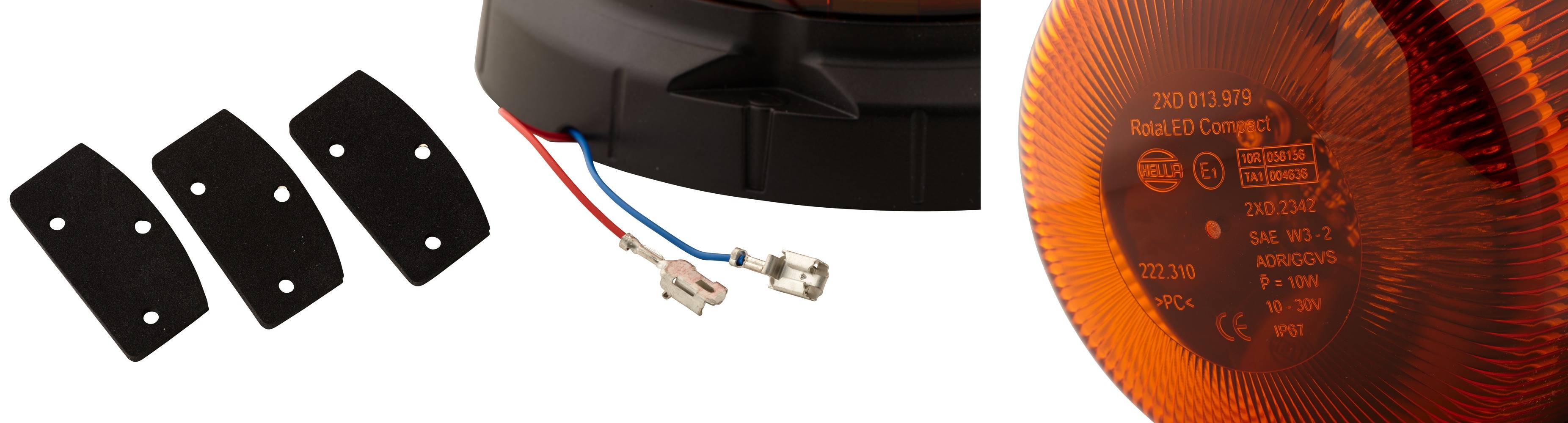 HELLA 2XD 013 979-001 LED-Rundumkennleuchte - RotaLED Compact - 12/24V - gelb - geschraubt - gelb -
