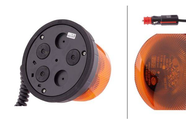 HELLA 2XD 013 979-021 LED-Rundumkennleuchte - RotaLED Compact - 12/24V - gelb - Magnetbefestigung -