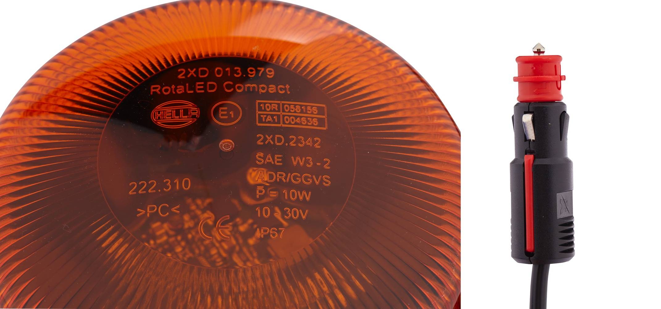 HELLA 2XD 013 979-021 LED-Rundumkennleuchte - RotaLED Compact - 12/24V - gelb - Magnetbefestigung -