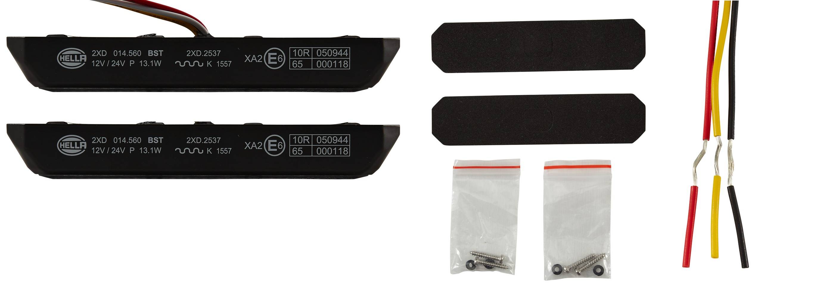 HELLA 2XD 014 560-201 LED-Blitz-Kennleuchte - BST - 12/24V - gelb - Anbau/geschraubt - glasklar - ge