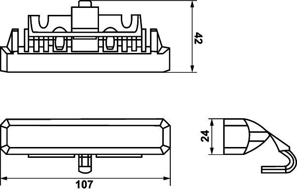 HELLA 2XD 012 160-811 LED-Blitz-Kennleuchte - BST - 12/24V - blau - Anbau/geschraubt - glasklar - bl