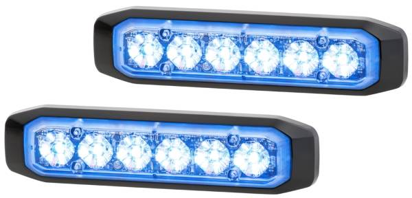 HELLA 2XD 014 562-001 LED-Blitz-Kennleuchte - BST-Slim - 12/24V - blau - Anbau/geschraubt - glasklar