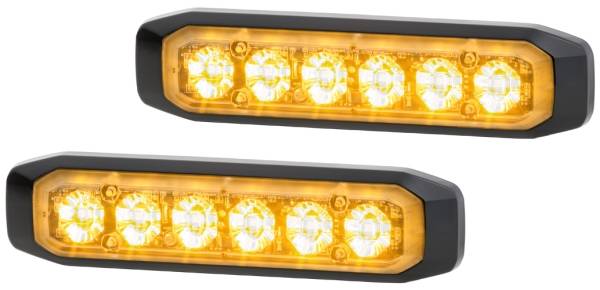 HELLA 2XD 014 562-201 LED-Blitz-Kennleuchte - BST-Slim - 12/24V - gelb - Anbau/geschraubt - glasklar