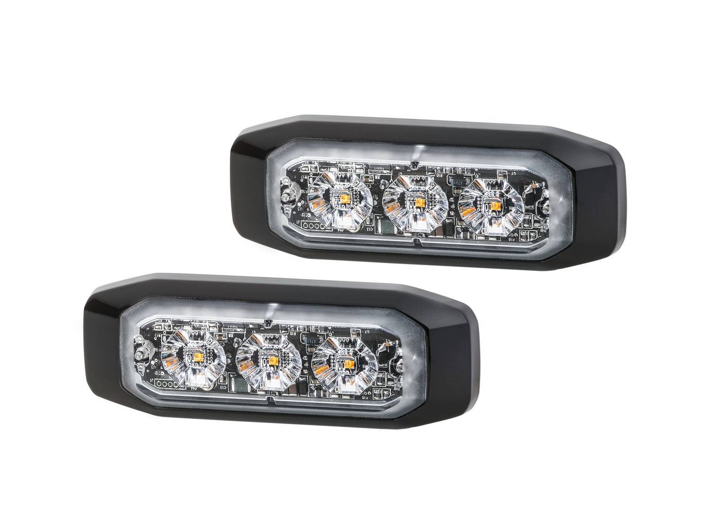 HELLA 2XD 014 563-201 LED-Blitz-Kennleuchte - BST-Slim - 12/24V - gelb - Anbau/geschraubt - glasklar