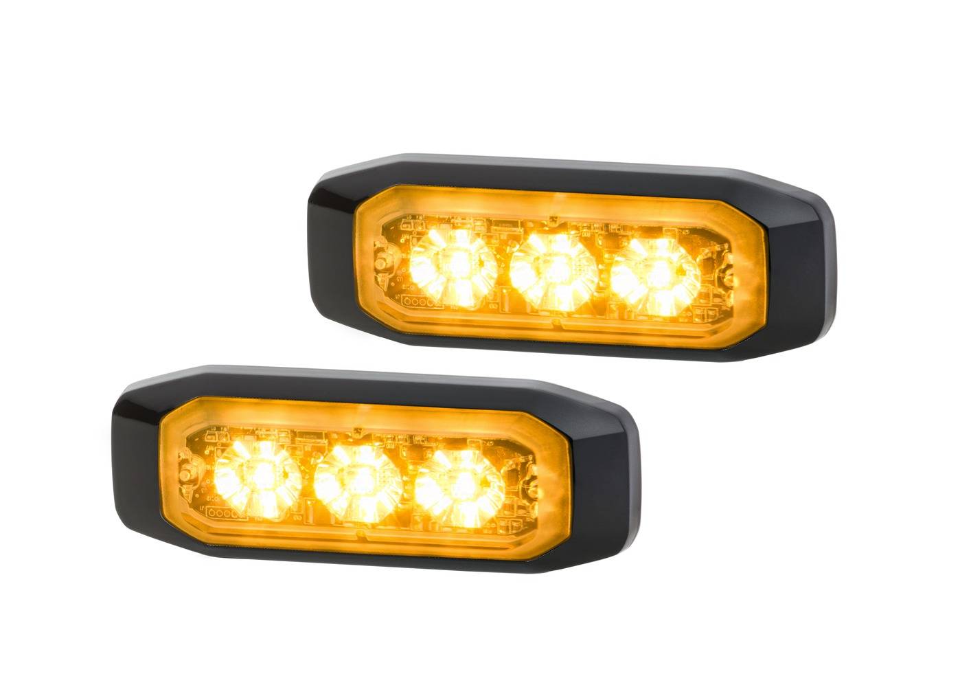 HELLA 2XD 014 563-201 LED-Blitz-Kennleuchte - BST-Slim - 12/24V - gelb - Anbau/geschraubt - glasklar