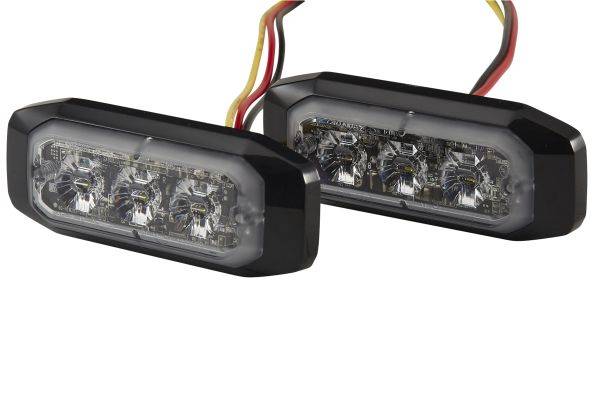 HELLA 2XD 014 563-901 LED-Blitz-Kennleuchte - BST-Slim - 12/24V - weiß - Anbau/geschraubt - glasklar