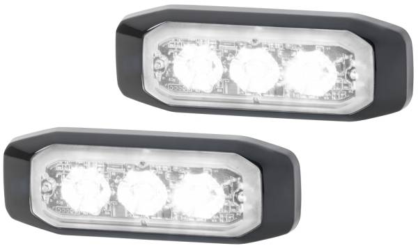 HELLA 2XD 014 563-901 LED-Blitz-Kennleuchte - BST-Slim - 12/24V - weiß - Anbau/geschraubt - glasklar