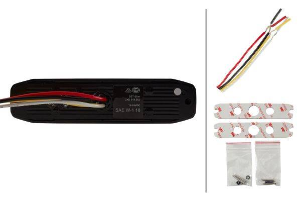 HELLA 2XD 014 592-901 LED-Blitz-Kennleuchte - BST-Slim - 12/24V - weiß - Anbau/geschraubt - glasklar