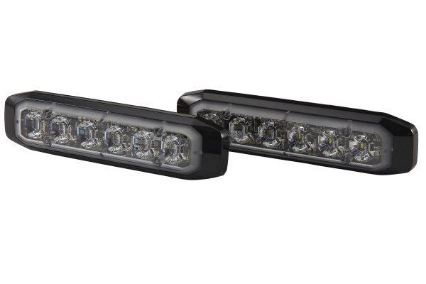 HELLA 2XD 014 592-901 LED-Blitz-Kennleuchte - BST-Slim - 12/24V - weiß - Anbau/geschraubt - glasklar