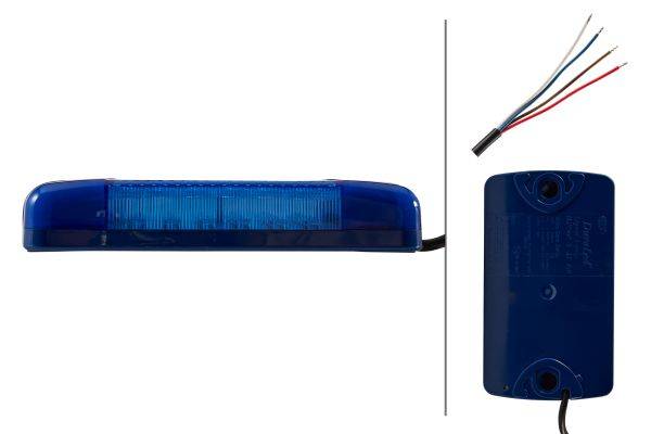 HELLA 2XD 965 429-001 LED-Blitz-Kennleuchte - Multi F Duraled - 12/24V - Anbau - blau - blau - Kabel
