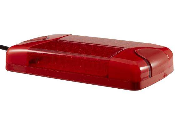 HELLA 2XD 965 429-011 LED-Blitz-Kennleuchte - Multi F Duraled - 12/24V - Anbau - rot - rot - Kabel: