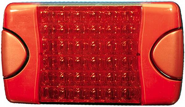 HELLA 2XD 965 429-011 LED-Blitz-Kennleuchte - Multi F Duraled - 12/24V - Anbau - rot - rot - Kabel: