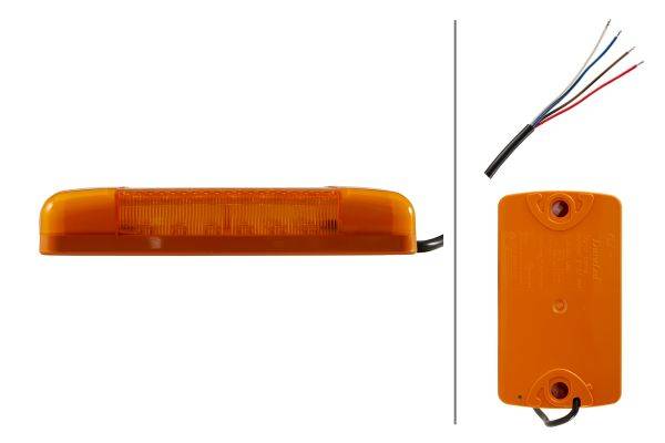 HELLA 2XD 965 429-021 LED-Blitz-Kennleuchte - Multi F Duraled - 12/24V - Anbau - gelb - gelb - Kabel