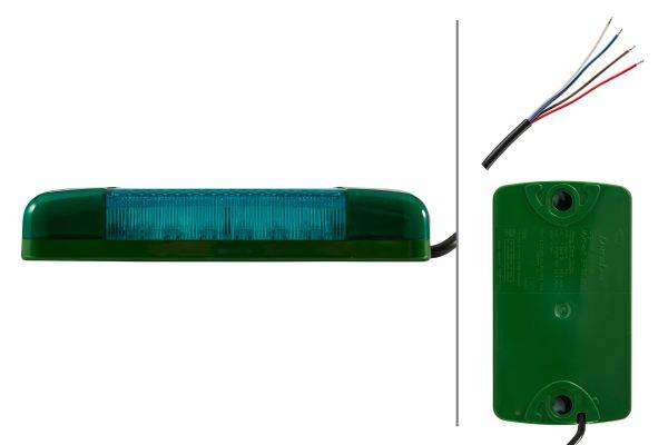 HELLA 2XD 965 429-031 LED-Blitz-Kennleuchte - Multi F Duraled - 12/24V - Anbau - grün - grün - Kabel
