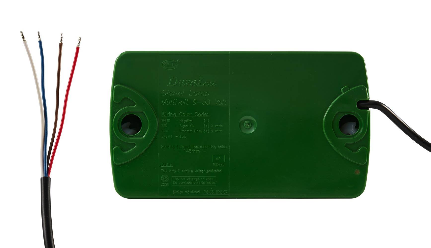 HELLA 2XD 965 429-031 LED-Blitz-Kennleuchte - Multi F Duraled - 12/24V - Anbau - grün - grün - Kabel