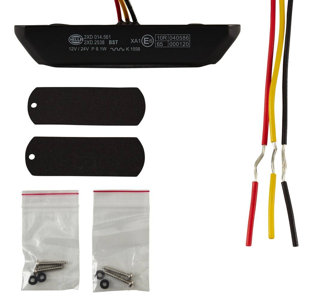 HELLA 2XD 014 561-201 LED-Blitz-Kennleuchte - BST - 12/24V - gelb - Anbau/geschraubt - glasklar - ge