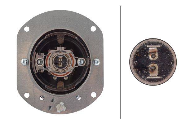 HELLA 1N0 008 582-001 FF/Halogen-Nebelscheinwerfer - 12V - rund - Einbau - glasklare Streuscheibe -