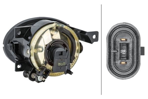 HELLA 1N0 010 151-021 FF-Nebelscheinwerfer - rechts - für u.a. VW Touran (1T1, 1T2)