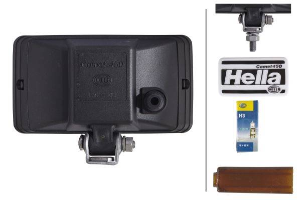 HELLA 1NB 005 860-201 Halogen-Nebelscheinwerfer - Comet 450 - 12V - Anbau - Lichtscheibenfarbe: weiß